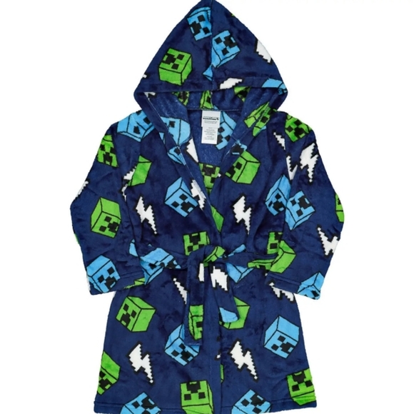 Boys Minecraft Charged Creeper Pajama & Robe Set - Picture 3 of 7